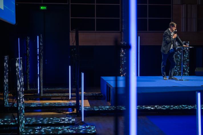 Luigi Del Debbio, Chair of the EuroHPC JU Access Resource Committee (ARC) presenting at the EuroHPC User Days 2025