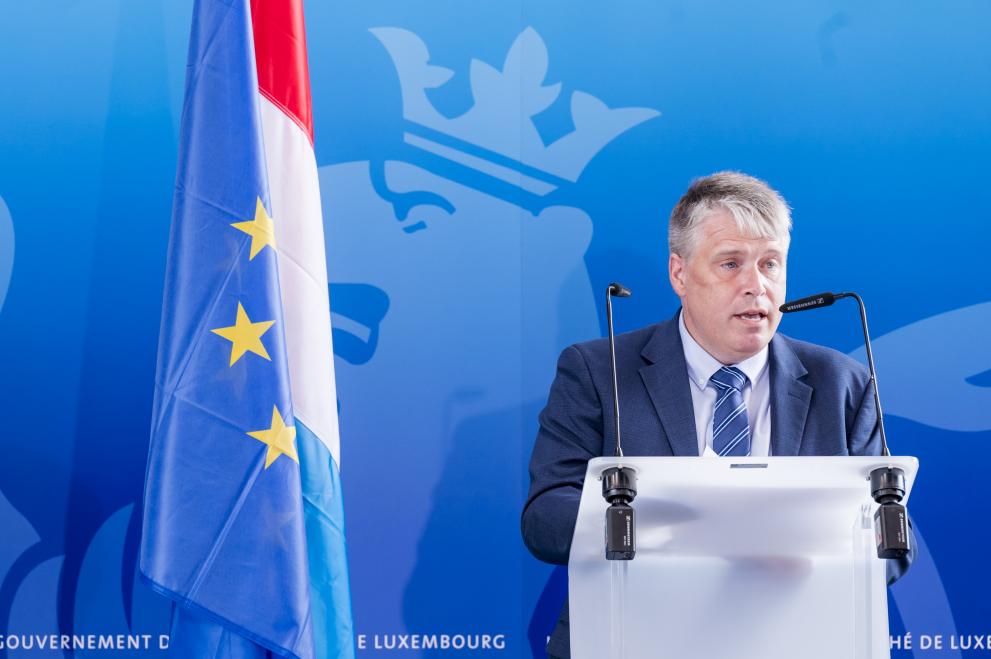 EuroHPC JU Executive Director Anders Dam Jensen at the inauguration of the MeluXina supercomputer in Luxembourg, June 2021 . Copyright: SIP / Jean-Christophe Verhaegen.