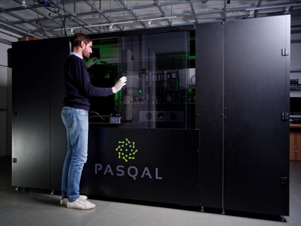 A man working on a quantum computer 