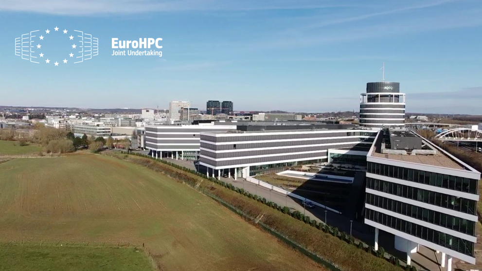 Aerial picture of the EuroHPC Joint Undertaking Headquarters in Technopolis Gasperich, Luxembourg. Credit: Marzio P. Rotondò