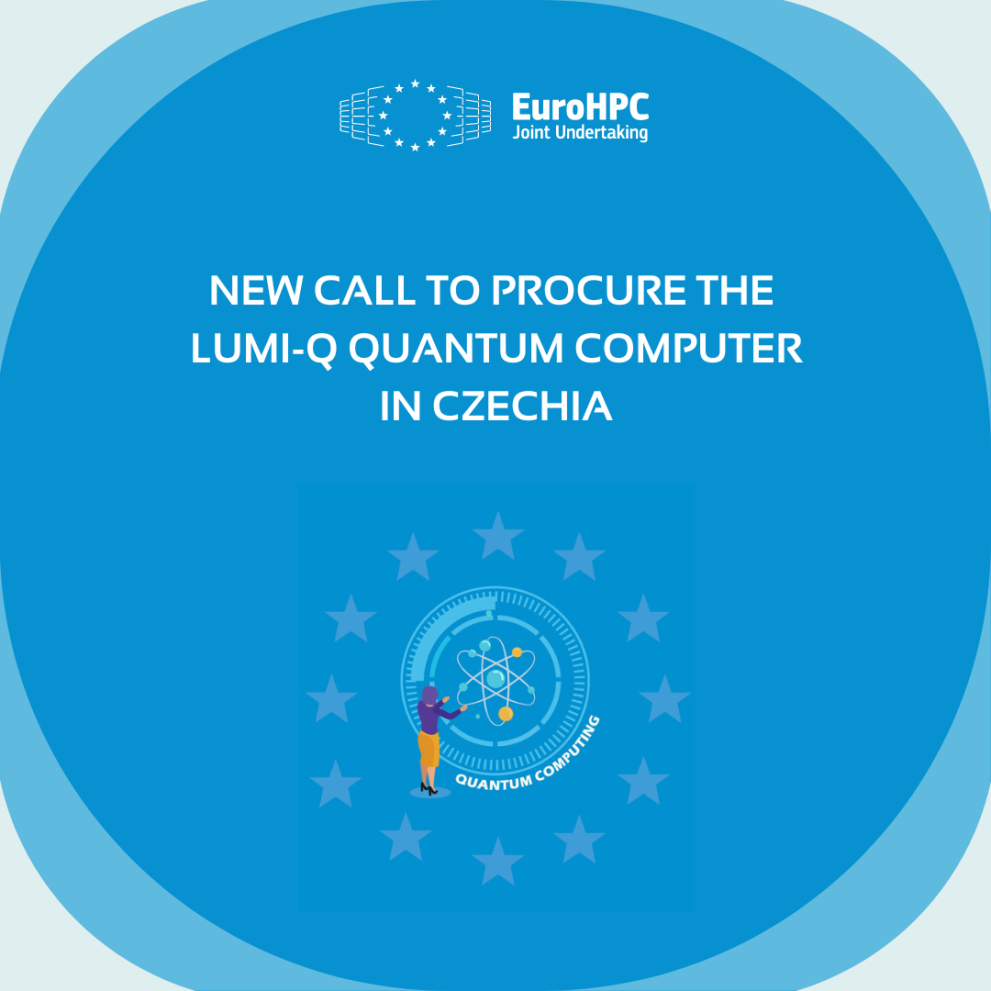visual announcing the launch of the procurement of a new European quantum computer in Czechia