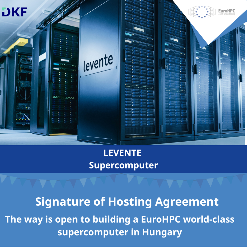 picture of a supercomputer with the name LEVENTE on it