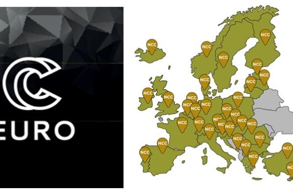 Logo of EuroCC and European map of the NCCs
