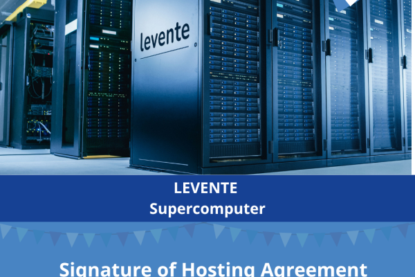 picture of a supercomputer with the name LEVENTE on it